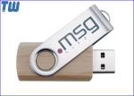 Wooden Body Metal Twister 128GB Pendrives Stick Memory Storage