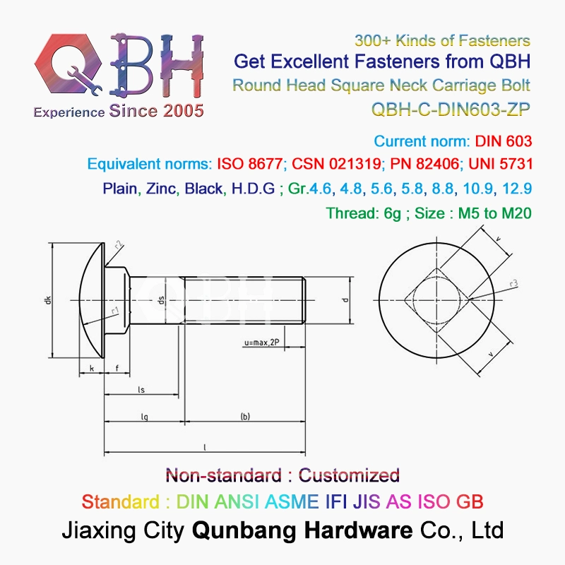 Round Head Screw with Square Neck