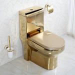 Water Saving Sanitary Gold Toilet Set Washdown Flushing 720x370x800mm