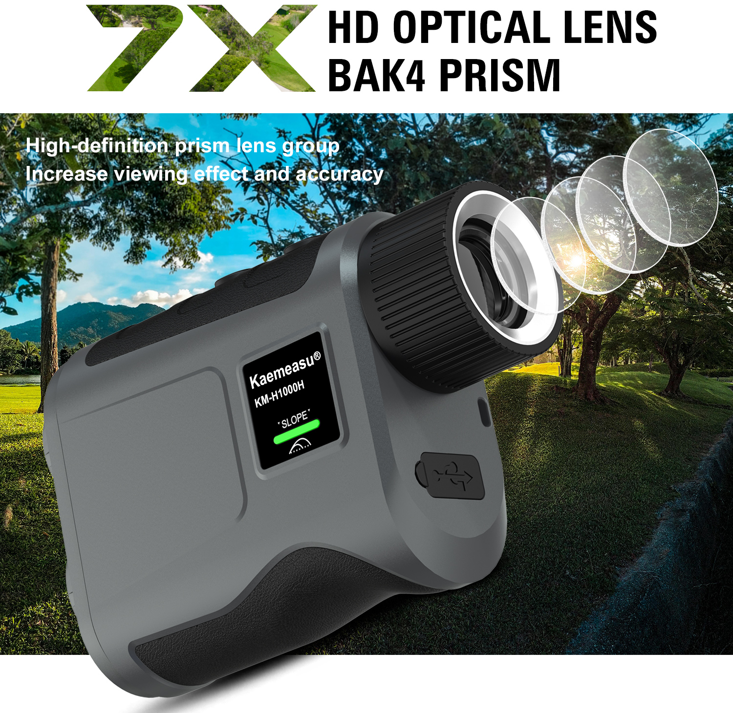 H 1000m Professional Golf Rangefinder ODM OEM Sevice Golf Telescope with Slope Function Binoculars
