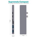Aluminium USB Hub 7 Ports Dual Type C Docking Hub for Macbook Pro