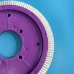 8 Holes Brush Wheel Stenter Machine Parts with Purple Plastic Body White Nylon