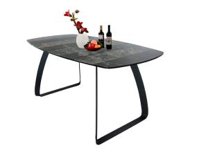 Wholesale Ceramic Fixed Dining Table , 1.6 Meter Tempered Glass Top Dining Table from china suppliers