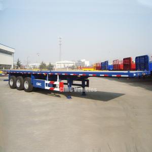 Wholesale 80T Loading 40ft Container Tri Axle Flatbed Semi Trailer from china suppliers