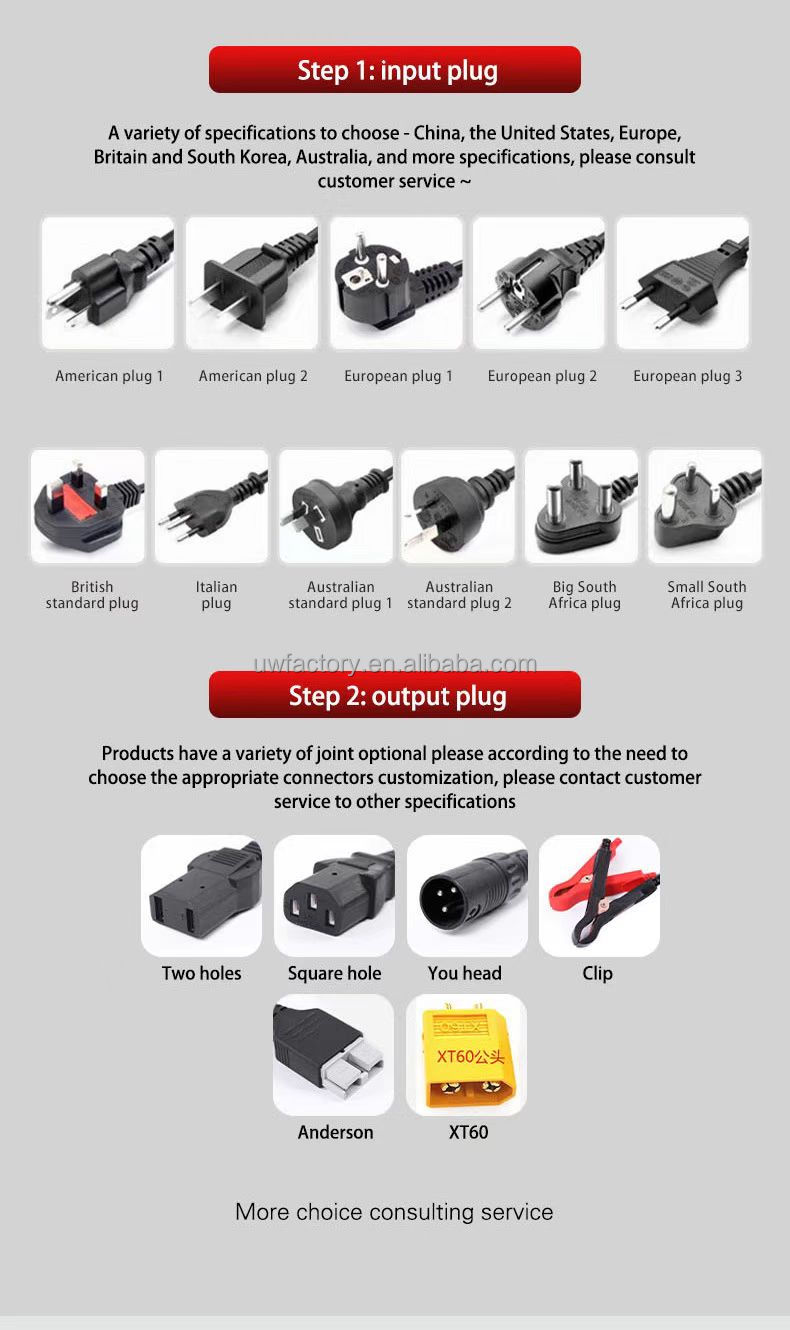 Smart Intelligent 48V 54.6V 5A Battery Charger for 10Ah 15Ah 20Ah Electric Golf Cart Battery Pack