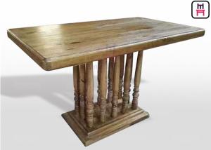Wholesale Vintage Rectangle Restaurant Dining Table With Rustic Solid Wood Roman Column from china suppliers