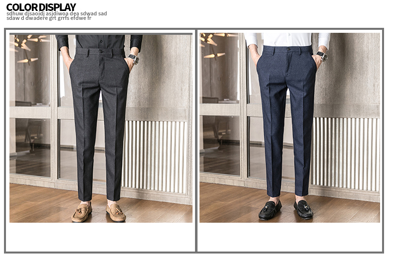 Formal Wedding Wear Men's Suit Pants Blazer Dress Pants with Slim Fit and Zipper Fly