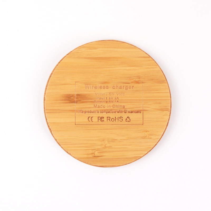 Circular Shapes Multifunction Wireless Charger 15w Bamboo Material