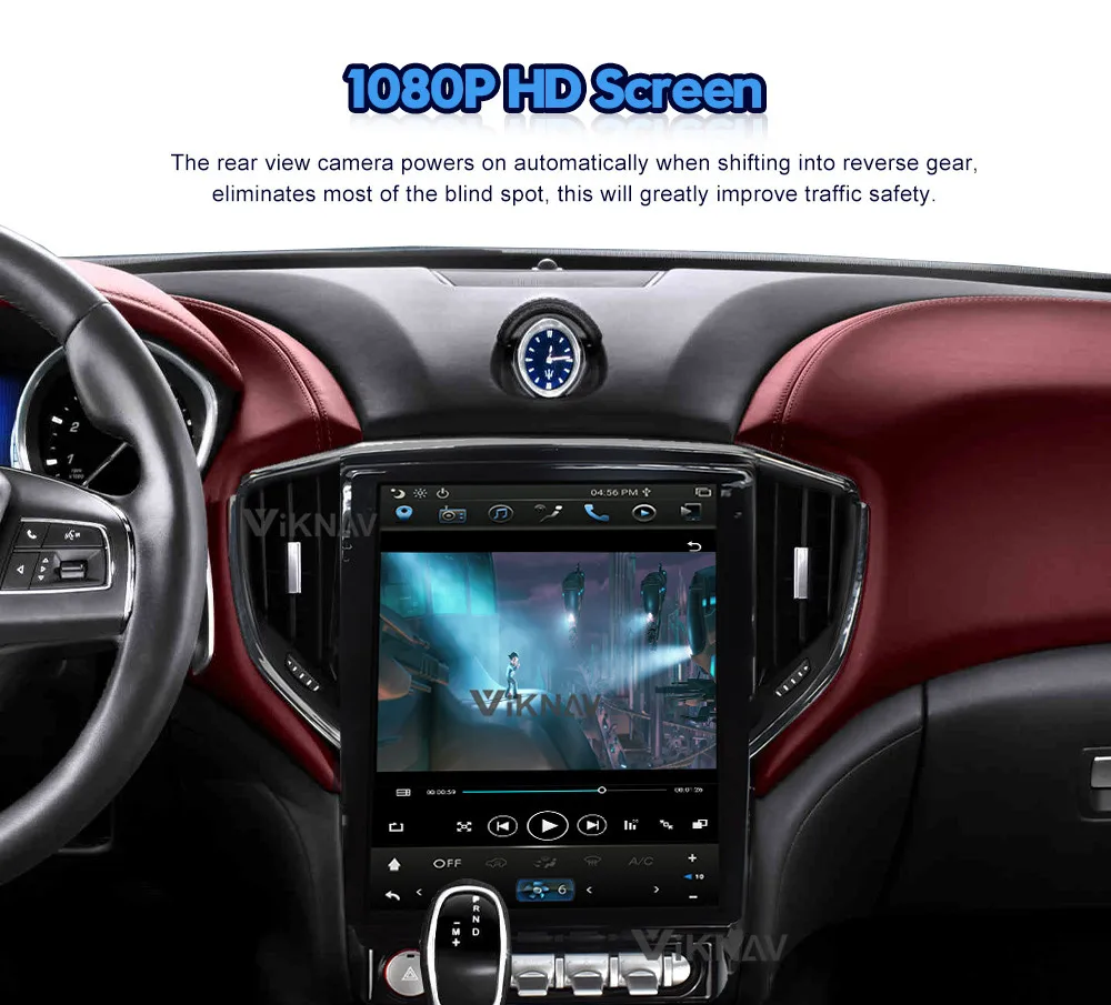 12.1 Inch Carplay Aftermarket Radio GBL Maserati Head Unit 2014 2015 2016 IPS DVR WiFi Carplay
