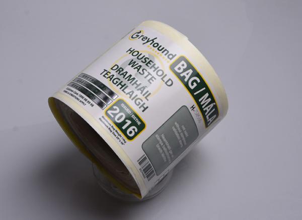 Print Eco friendly strong adhesive paper barcode household waste tracking