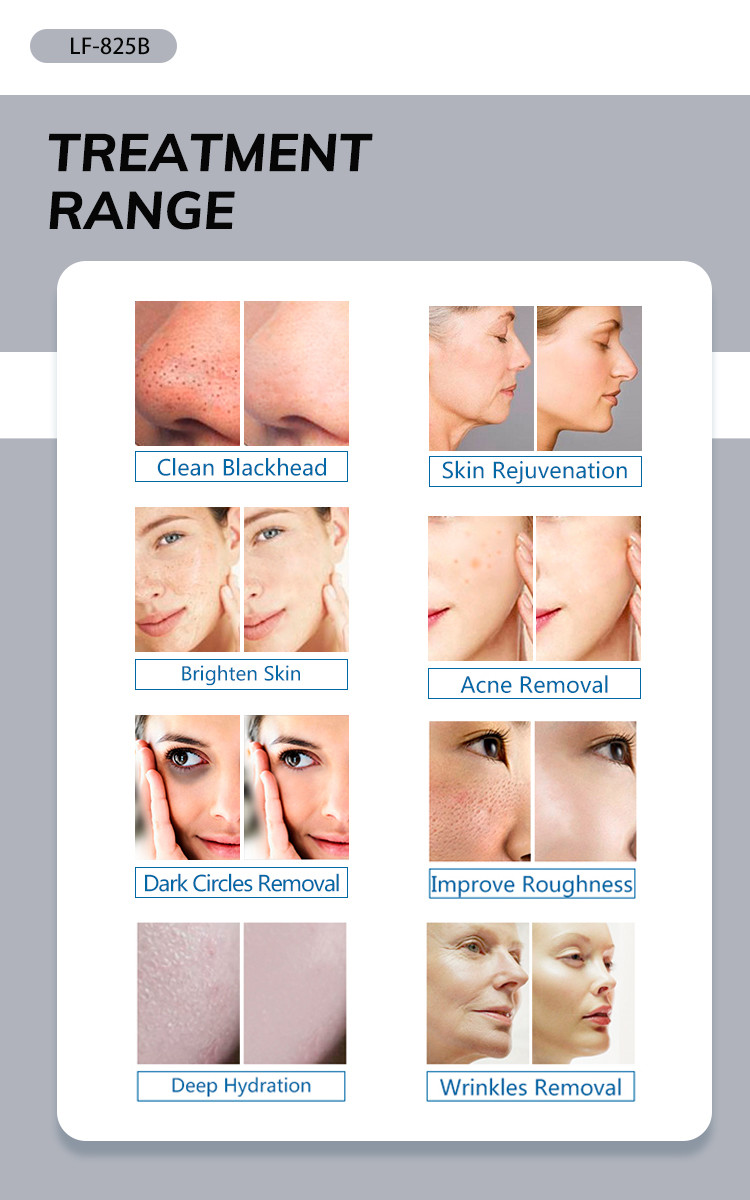 LF-825B 8 in 1 Multifunction Hydro Microdermabrasion Machine, Oxygen Facial Machine, PDT LED Beauty Salon Equipme