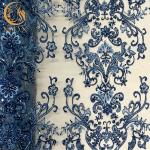 Fantasy Design Beaded Sequins Lace Fabric For Party Dress
