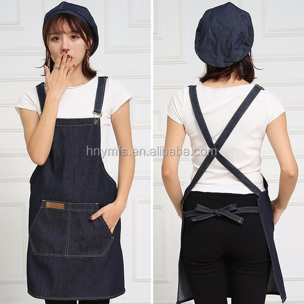 Waterproof Bartender Cotton Kitchen Bar Bistro Logo Waitress Short Waiter Waist Half Apron Chef Length Black apron for Cleaning
