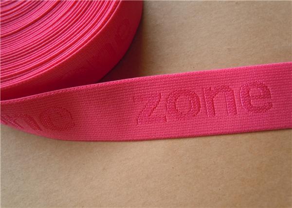 Quality 38mm Custom Woven Ribbon Trim Underwear Elastic Band Embroidered for sale