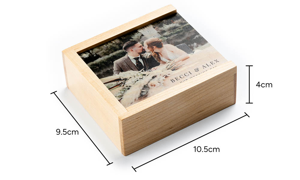 wooden USB box wooden baby photo box storage box