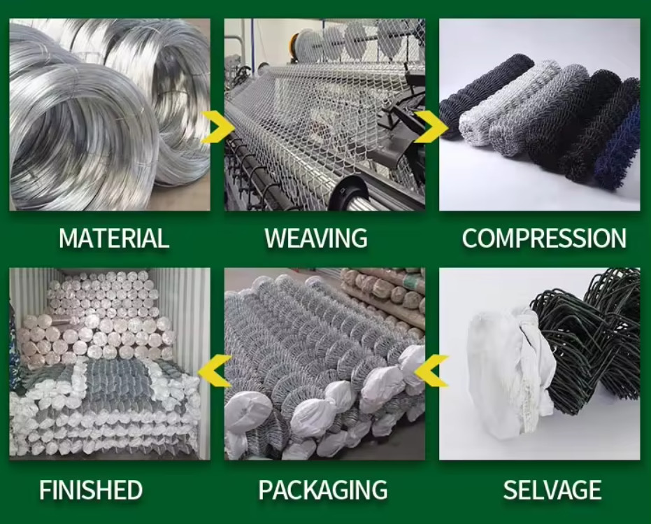 50x50 60x60 Galvanised Chain Link Fencing Easily Assembled Sustainable Construction