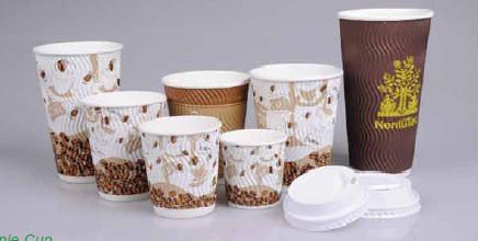 Disposable Insulated Corrugated Sleeve Ripple Wall Paper Cup for Drink-Hot