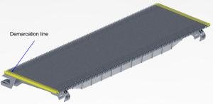 Wholesale Type 1400 Escalator Step 400 Grey Aluminum Pallet With 2 Sides Yellow Demarcation Line from china suppliers