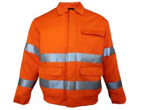 Wholesale CVC 55% Cotton 45% Polyester 245 GSM Orange Reflective Jacket Three Flap Pockets from china suppliers