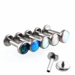 8mm 16G Internally Threaded Jewelry G23 Titanium Opal Labret Stud