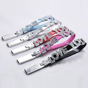 Wholesale Alphabet Bracelet Jewelry Style Crystal USB Stick Metal 64GB 128GB from china suppliers