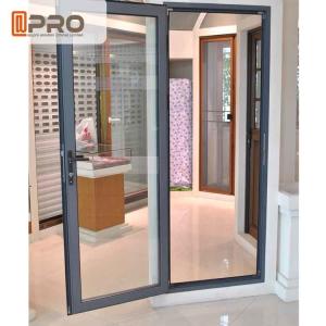 Wholesale Long Life Span Tempered Glass Door , Double Swing Modern Aluminium Doors hinges types exterior hinges from china suppliers