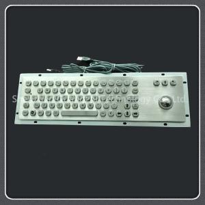 Wholesale Stainless Steel 71 Key Keyboard , Vandal Proof Keypad With 38mm 25mm Tracker Ball from china suppliers