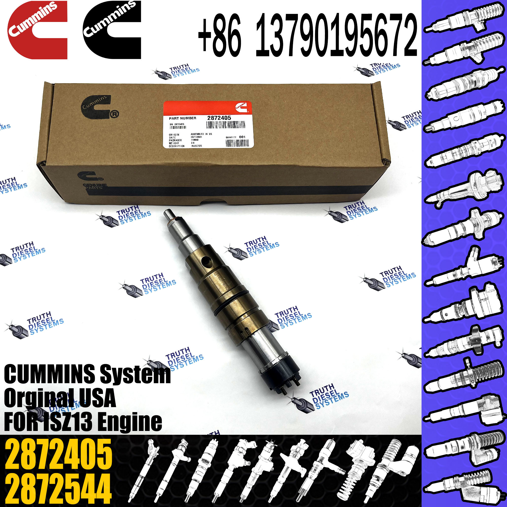 Common Rail Fuel Injector 2897320 2872405 2086663 2894920 For Diesel Engine ISZ13