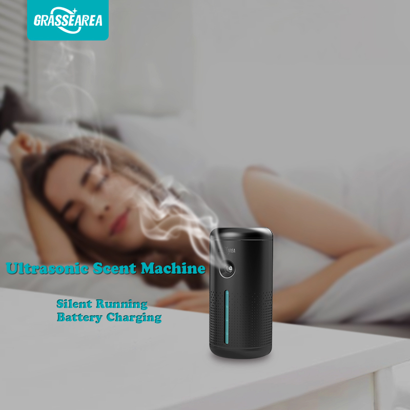 Scent Aroma Diffuser Machine Cover 500 Cbm Noiseless Rechargeable 18650 Battery