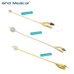 Yellow Disposable Foley Catheter Silicone Coated 3 Way 390-400mm Length