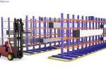 High Capacity Steel Structural Cantilever Rack For Pipes Lumber Sheet Material
