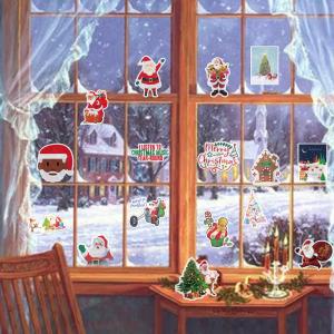 Wholesale Static Merry Christmas Window Stickers 0.15mm New Year Stickers from china suppliers