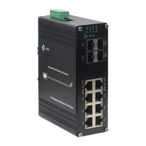 Wholesale Industrial PoE Switch with 8-Port 10/100/1000T+ 4-Port 1000X SFP from china suppliers