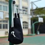 Large Capacity Canvas Sport Drawstring Bag Black Color 30 . 5 * 17 * 46CM