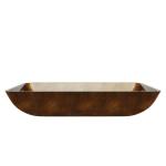 Easy Clean Tempered Glass Vessel Sink Russet Brown Table Top Wash Basin Standard