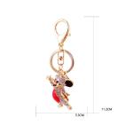 Metal Year Of The Rat Keychain 6cmx3.6cm Size Rhinestone Material