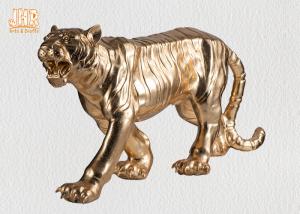 Wholesale Large Gold Leafed Polyresin Animal Figurines Tiger Sculpture Table Statue from china suppliers