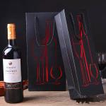 Coated Paper Wine Bottle Gift Bags , Varnish Coating Single Wine Bag