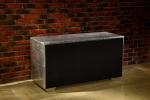 Middle Size Leather Storage Trunk 2 Doors Plywood Frame Zinc Alloy Handle