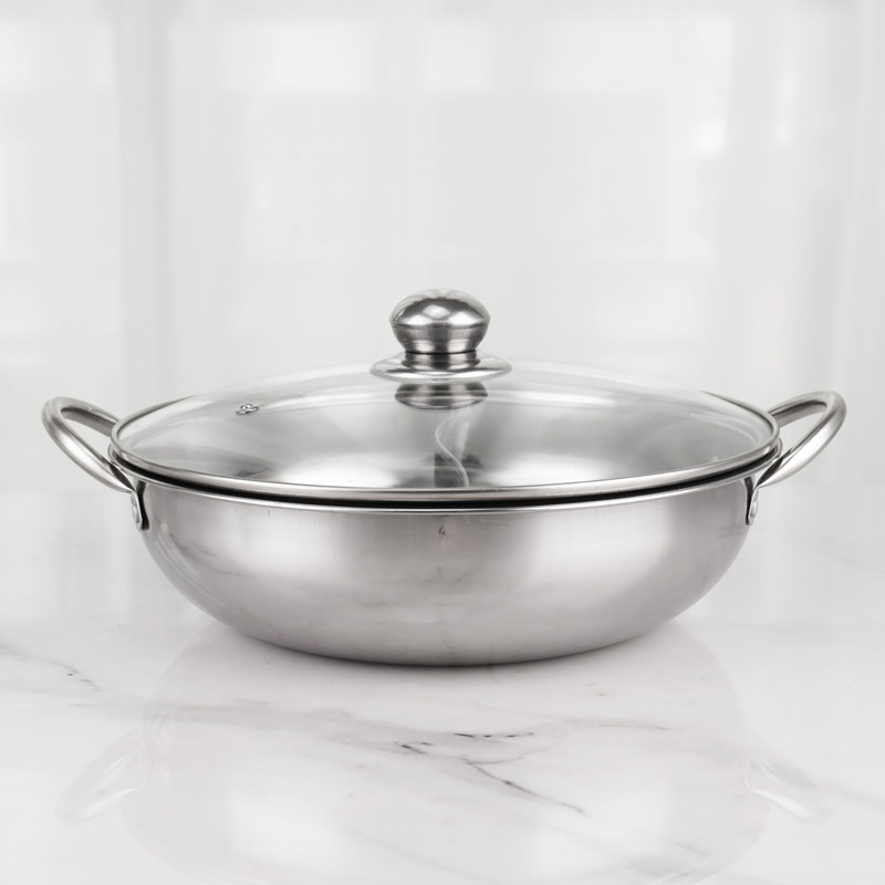 Multifunction Hot Pot Soup Cooker Set Cookware Glass Lid SS410 Soup Pots