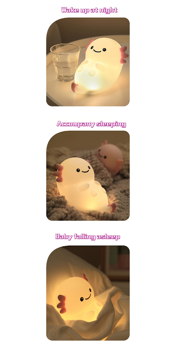 Modern Design Silicone Night Light Cute LED Warm White Colorful Night For Kids Bedroom Touch Control
