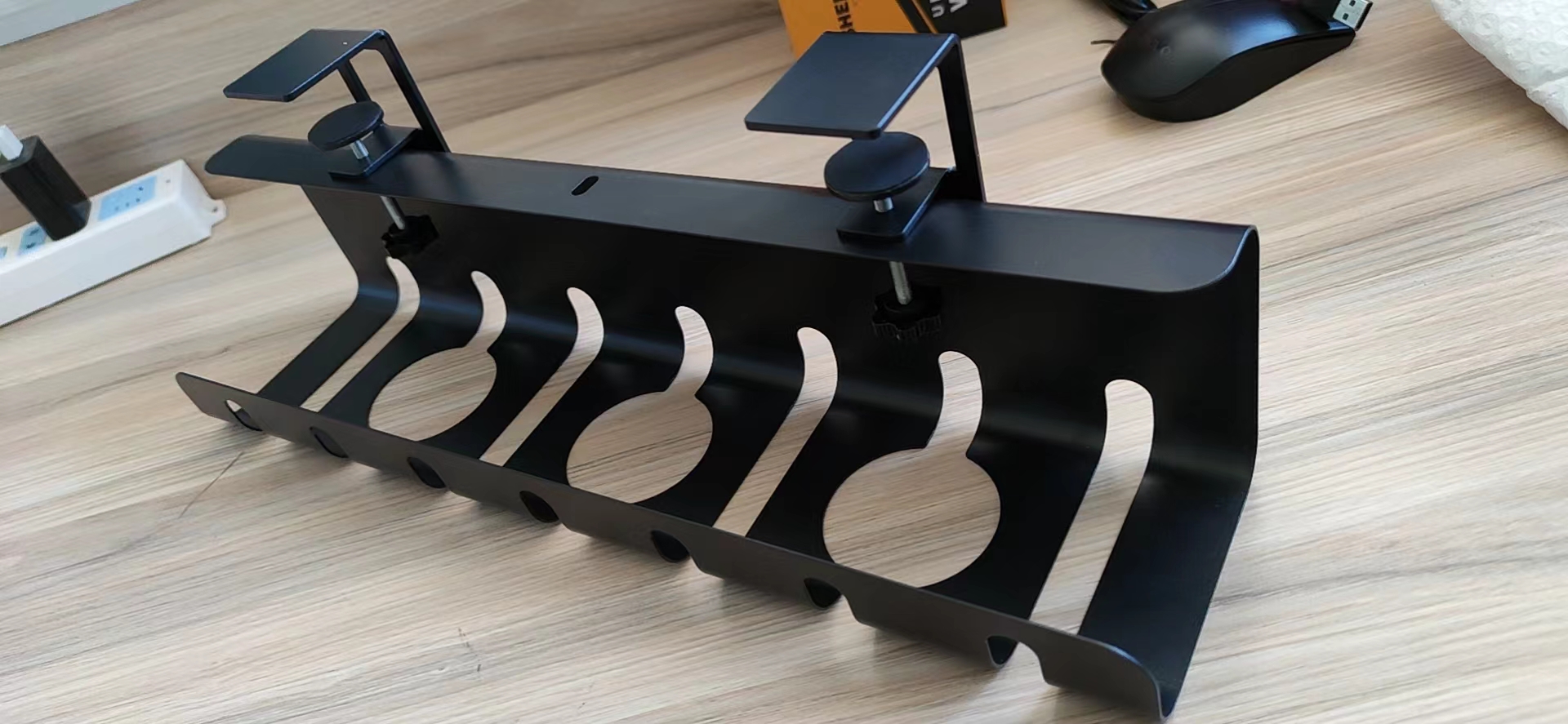 Under Desk No-Drill Cable Basket for Cable Management Metal Wire Tray 40cm 43cm 45cm 50cm