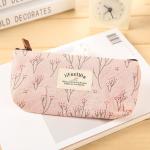Pencil Case, Cute Floral Flower Canvas Zipper Pencil Cases Lovely Fabric Flower