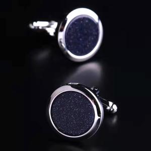 Wholesale Alloy Mens Silver Cufflinks Embedding Glittering Pink Blue Acrylic OEM from china suppliers