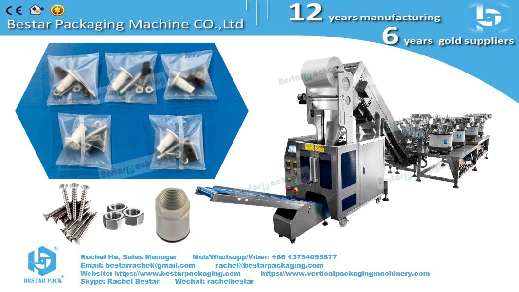 Automatic packaging machine for hardware fittings with counting function
