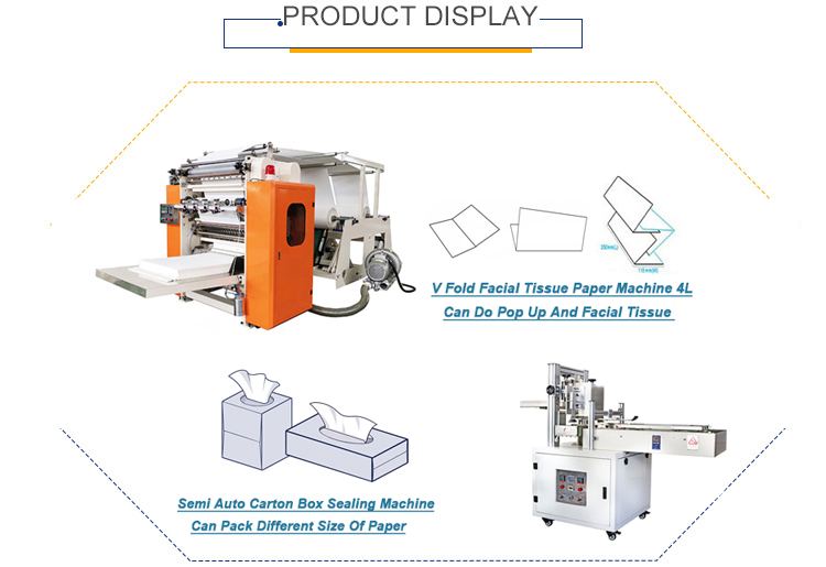 Can Color Printing Facial Tissue Paper Making And Cutting Machine With Semi Auto Napkin Packing Machine