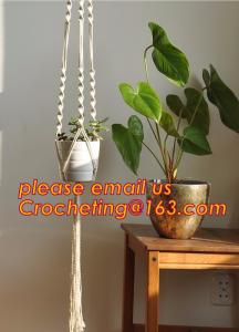 Wholesale Wholesale 2 Pack Plant Hanger with Ring Jute 4 Leg 43.5 Inches for Indoor Outdoor Ceiling Deck Balcony Round and Square from china suppliers