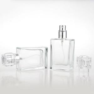 Wholesale 100ml Clear Square Glass Perfume Spray Pump Bottle Painting Lettering from china suppliers