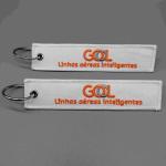 Brazilian Airline Custom Embroidered Keyring White Orange High Strength
