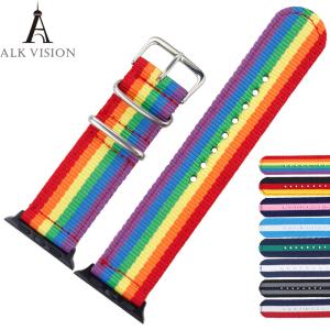Wholesale Watchband for apple watch LGBT Accesorios Pride Rainbow Belt Band Strap for iwatch 4/3/2/1 38 40 42 44mm Bracelet Pin Bu from china suppliers